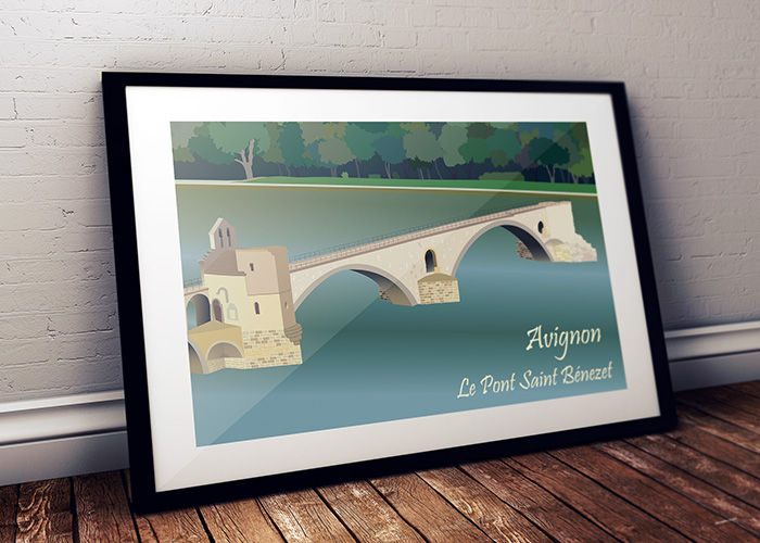 dessin vectoriel illustration pont d'avignon